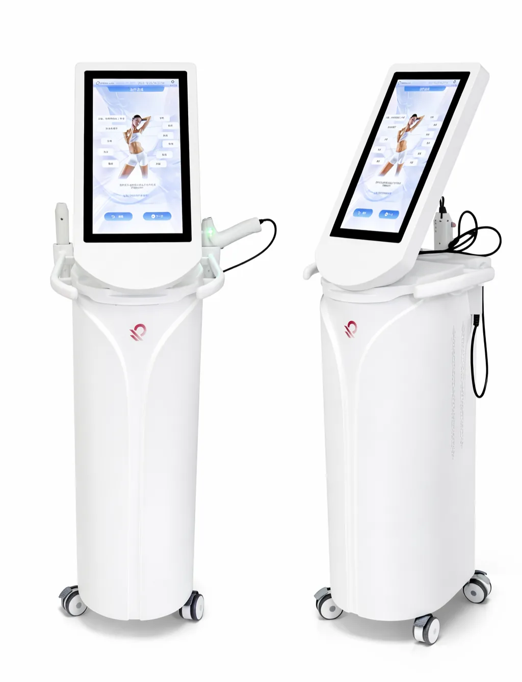 RF microneedling systems with touchscreen generators and applicators